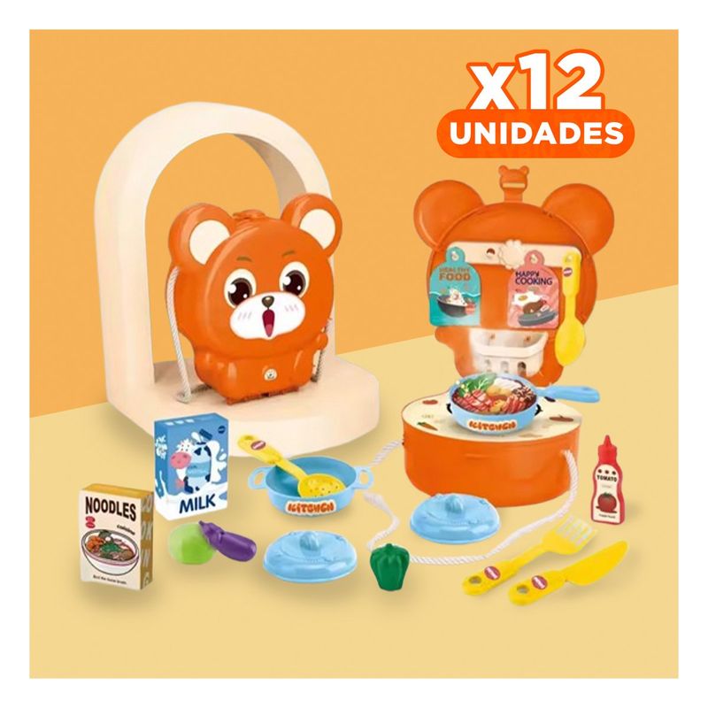 GENERICO - Pack12 Mini Maleta KID y Juego de Cocina Y+Regalo Stickers
