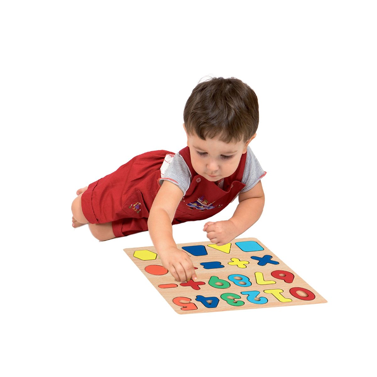 GENERICO - Rompecabeza de Numeros y Figuras Geometricas Multicolor