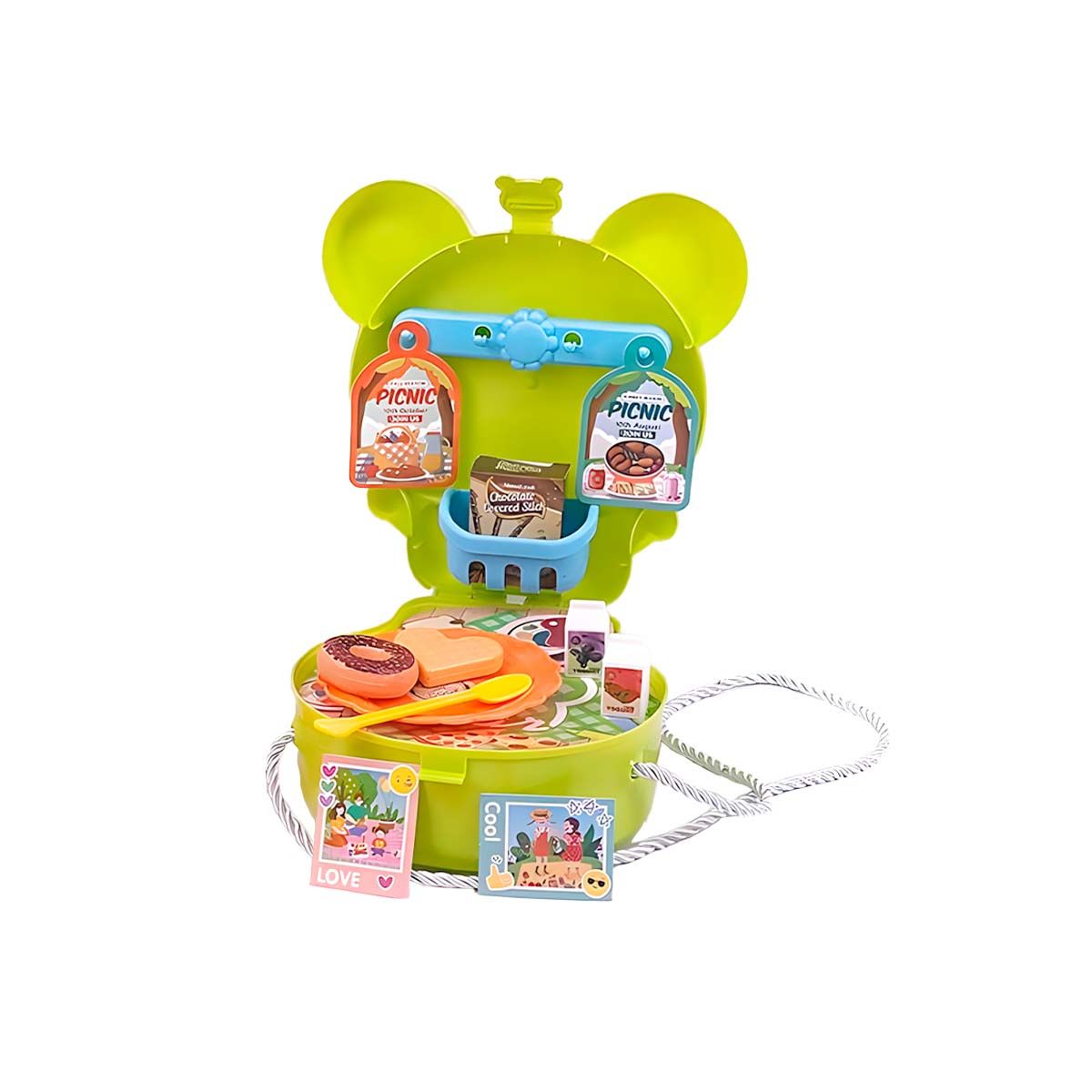 GENERICO - Bolso Divertido con Orejitas en Verde Y+Post-it Adhesivos