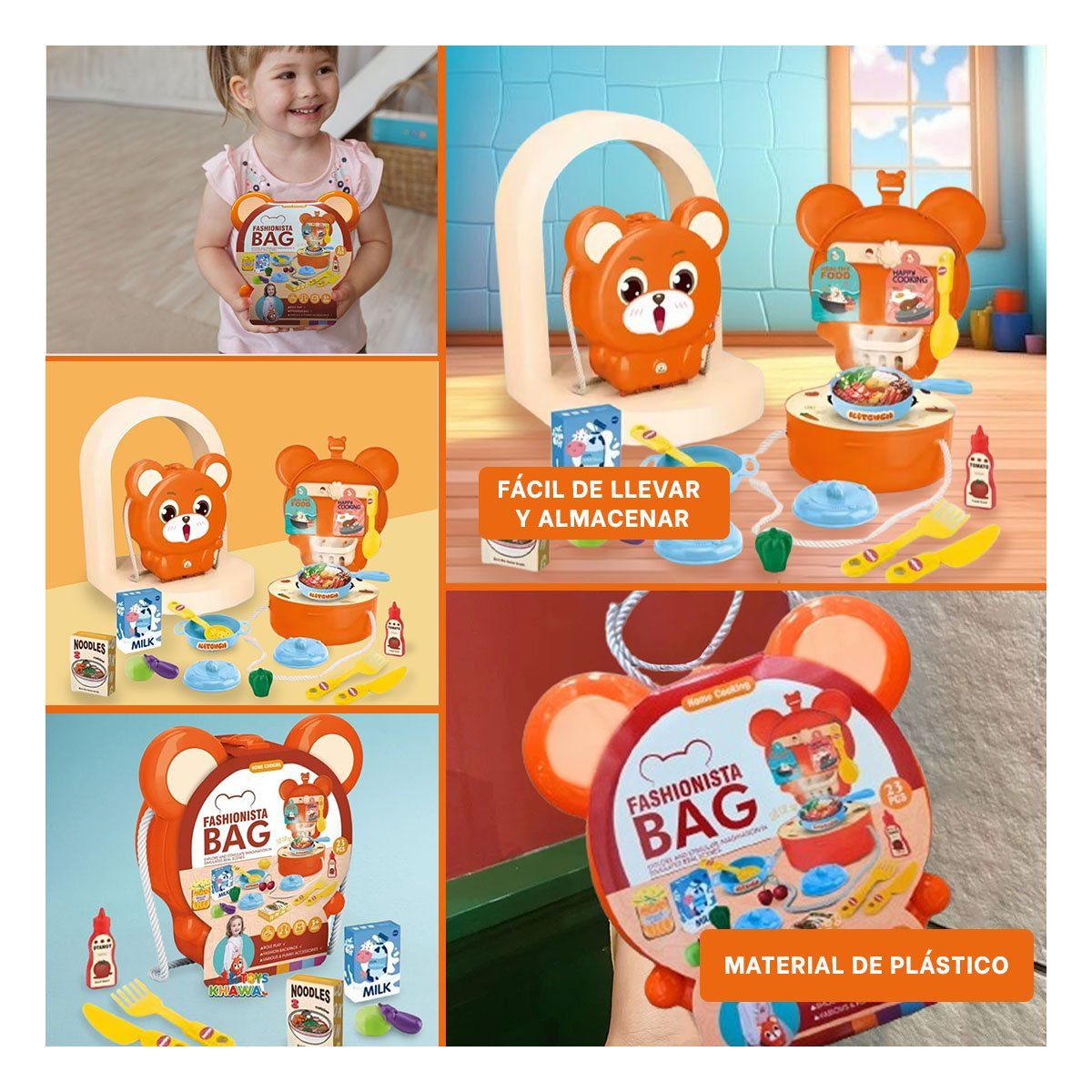 GENERICO - Cartera con Orejitas de Cocina Portatil de Plastico