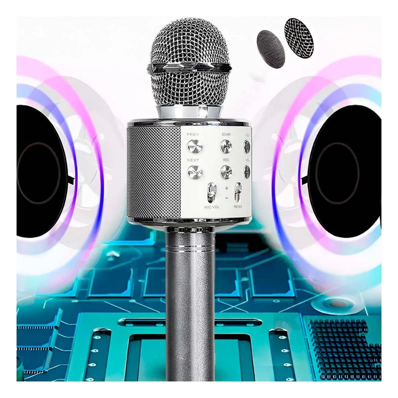 GENERICO - Pack2 Microfono Portatil en Plomo Y+Banderitas Adhesivas