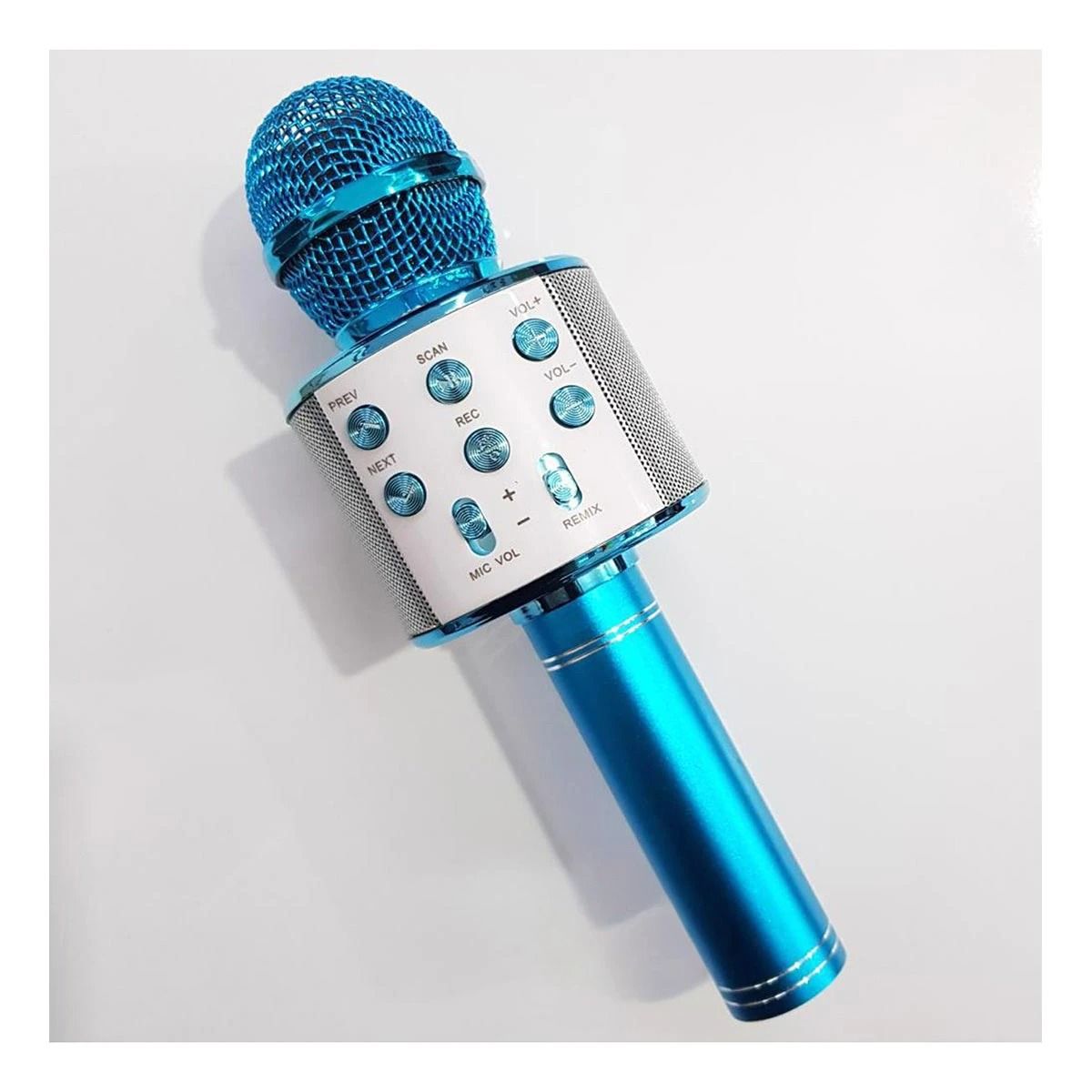 GENERICO - Pack4 Microfono Util con Bluetooth en Azul Y+Ligas de Regalo