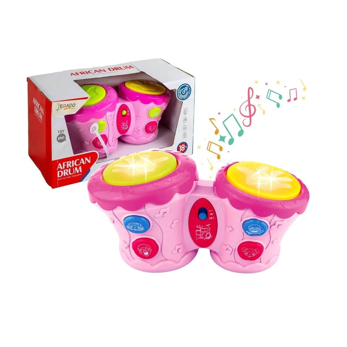 GENERICO - Juguete Musical Mini Tambor Doble Huanger para Bebé Niña