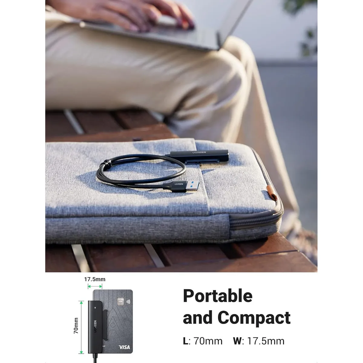 UGREEN - Ugreen Cable Adaptador SATA to USB-A para Disco 2.5" SSD/HDD - 70609