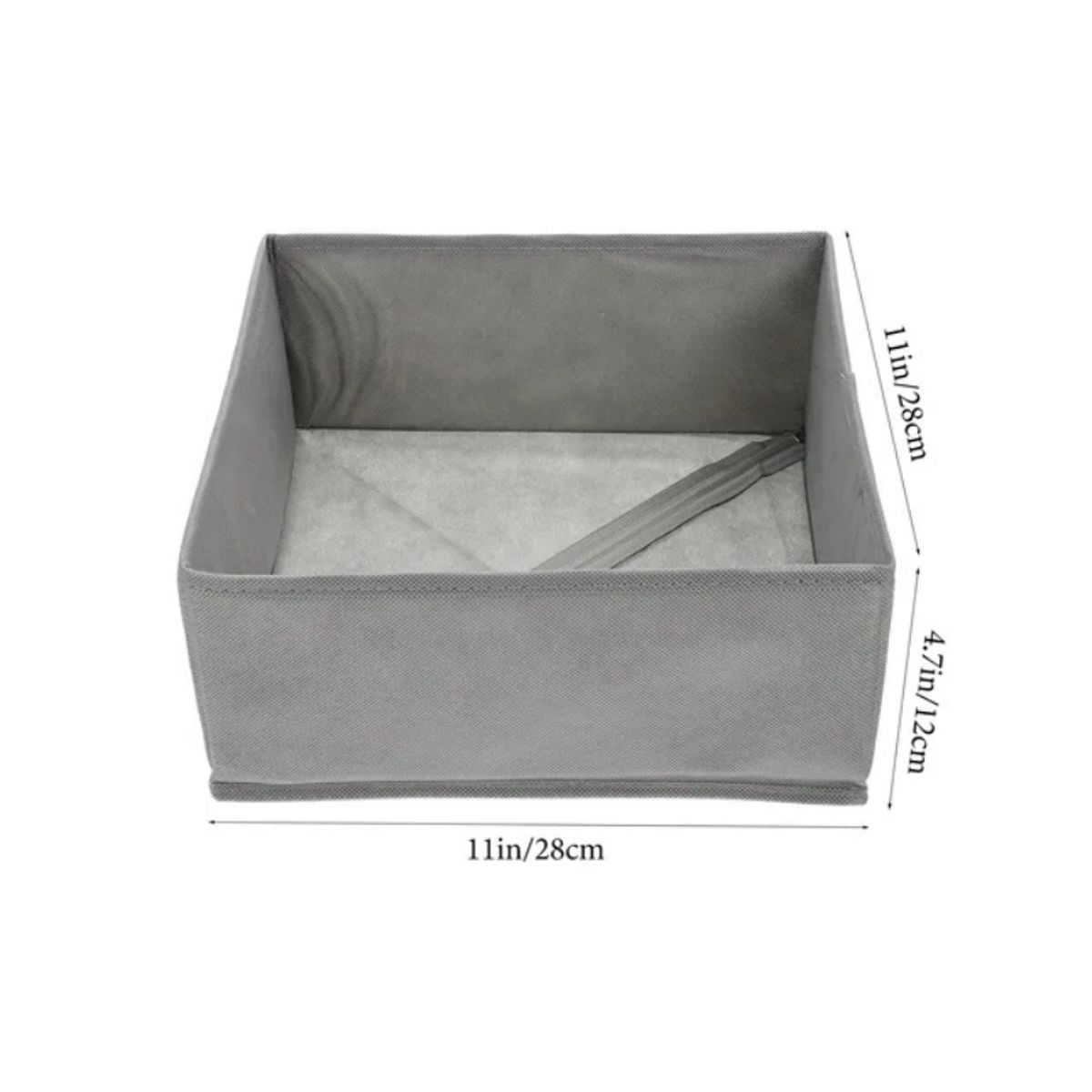 GENERICO - Set de 6 Organizadores de Ropa Interior Plegables para Cajón - Gris Oscuro