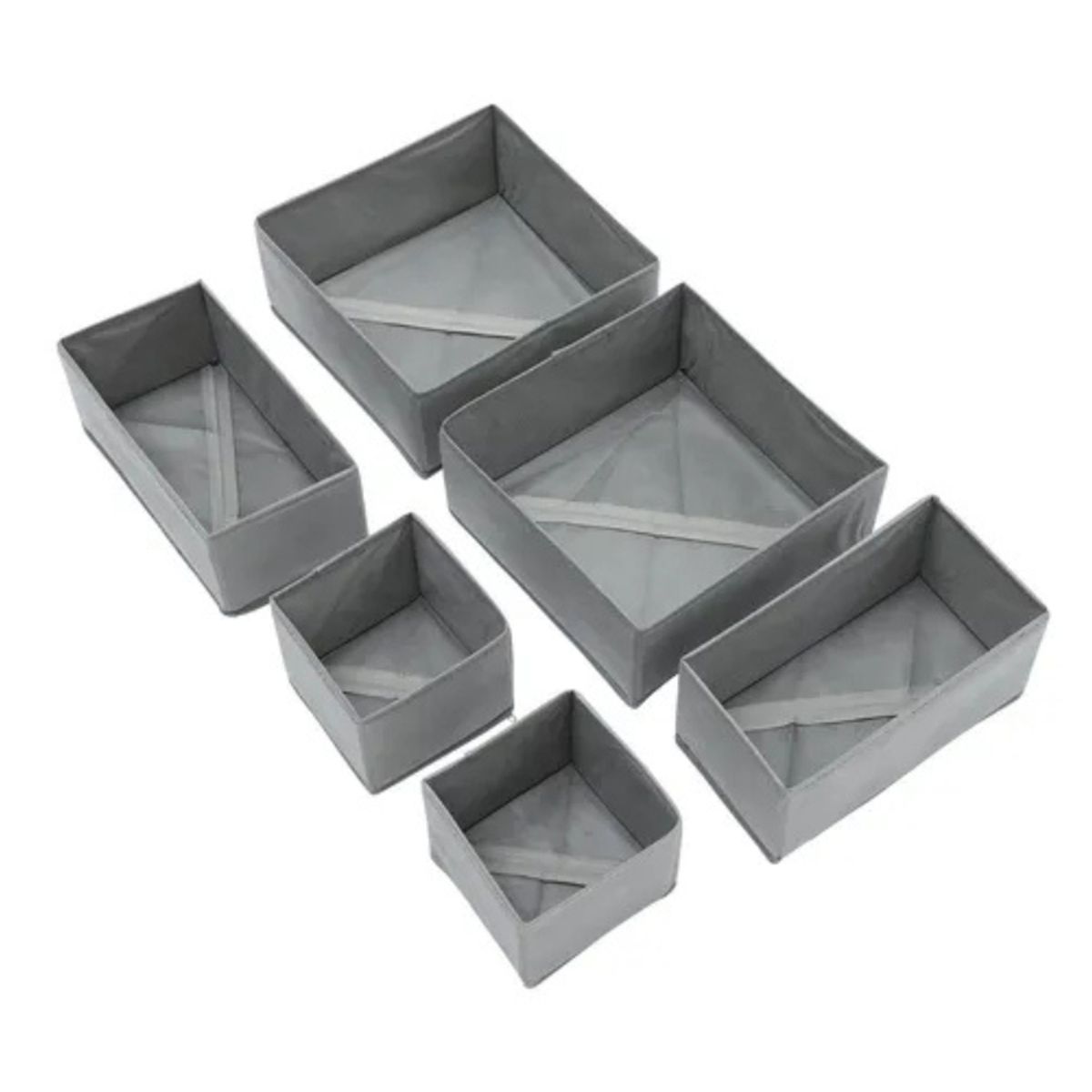 GENERICO - Organizador Set de 6 piezas Cajón - Gris Oscuro