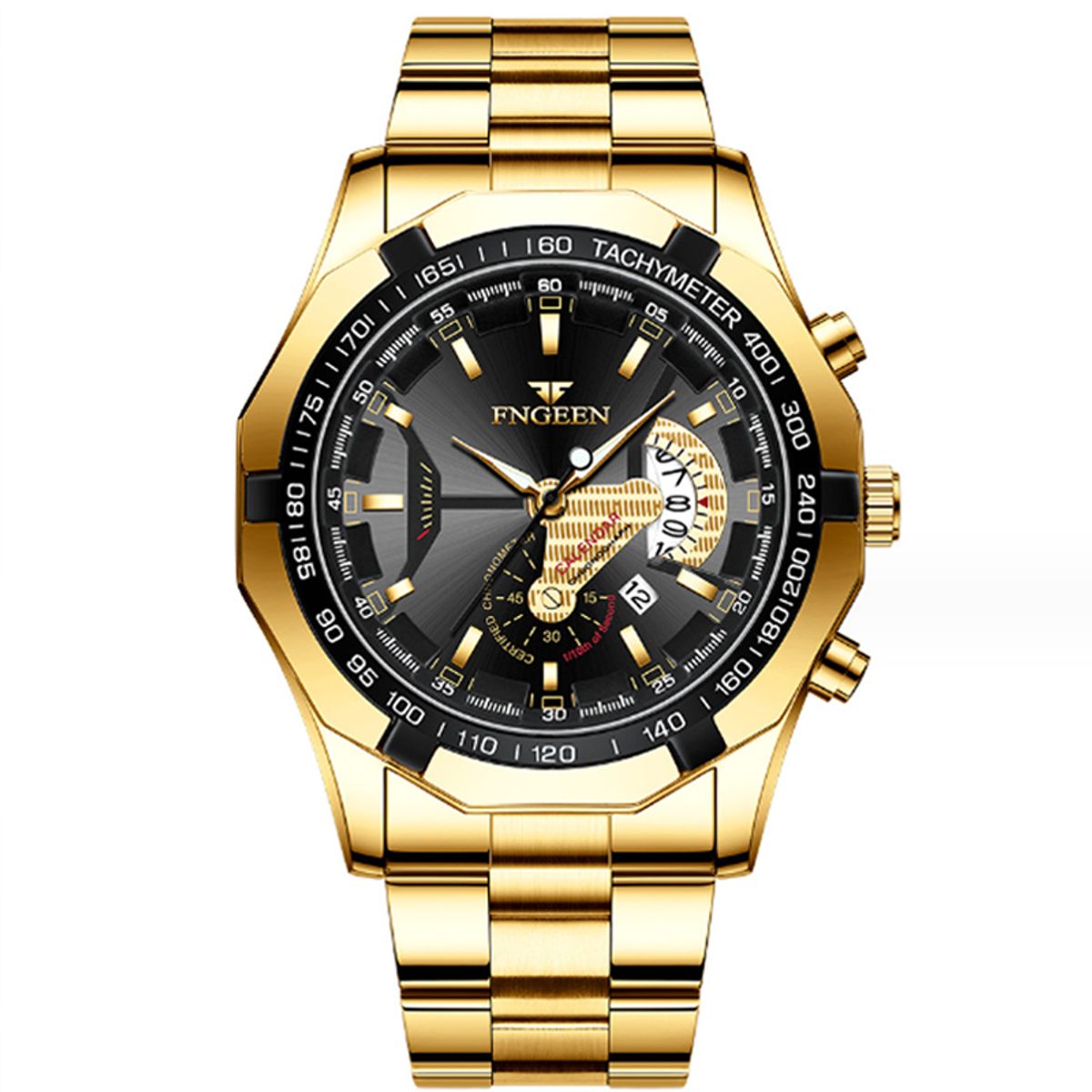 OVOTOUMI - Toumi FG01 reloj mecánico de gran dial impermeable - Dorado