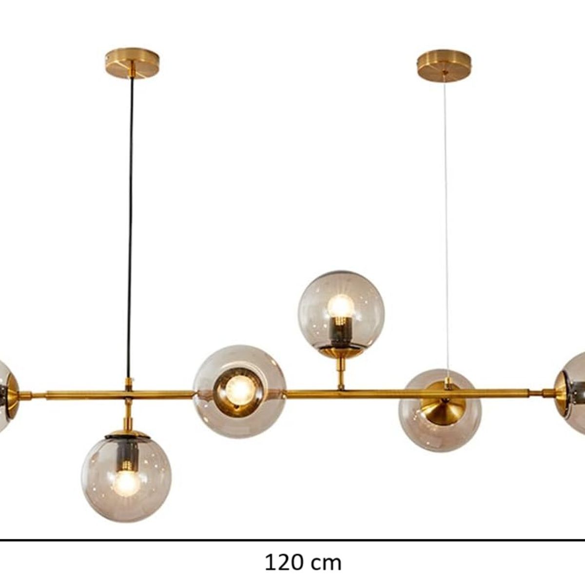 GENERICO - Lámpara de techo colgante de cristal dorado + focos
