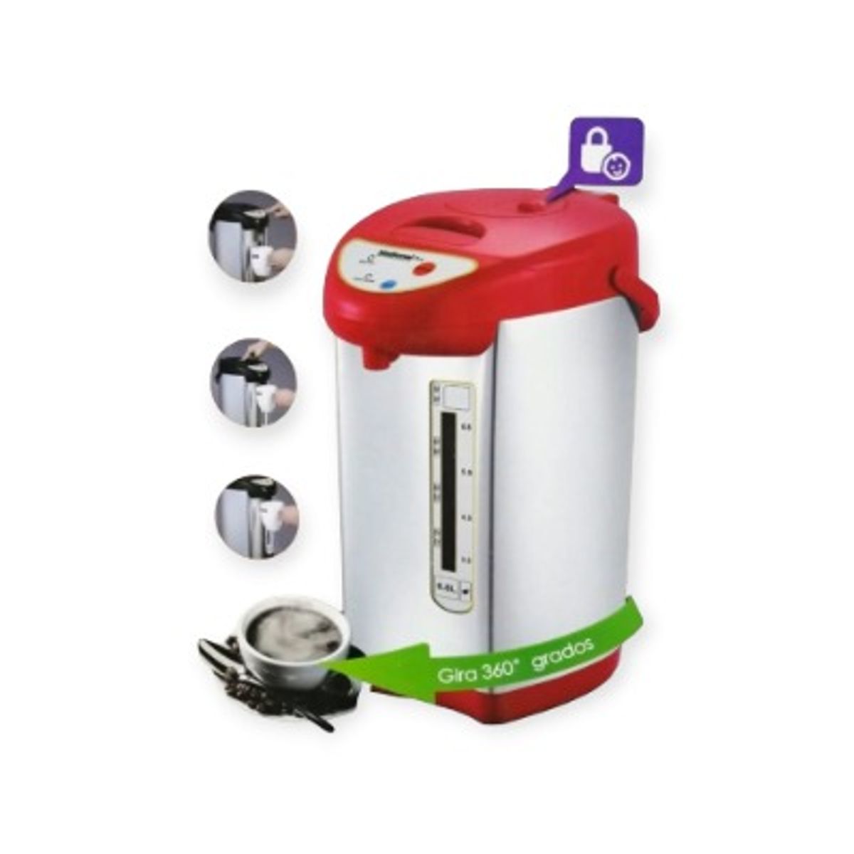 NATIONALIZER - TERMO HERVIDOR DISPENSADOR ELÉCTRICO 6 8LT NATIONALIZER HN-6820PE