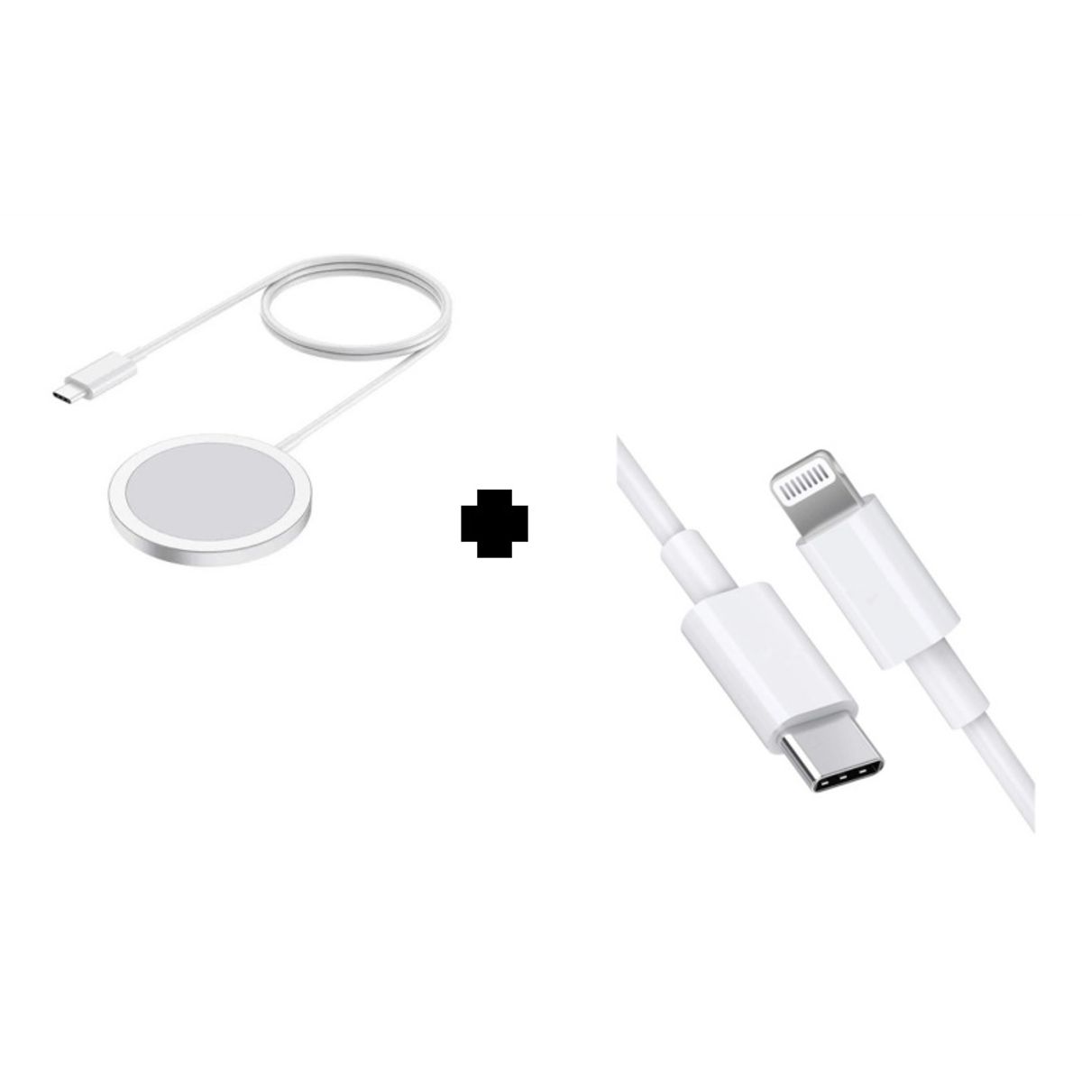 SMART - PACK CABLE USB-C A LIGHTNING Y CARGADOR INALAMBRICO 15W LIGHTNING