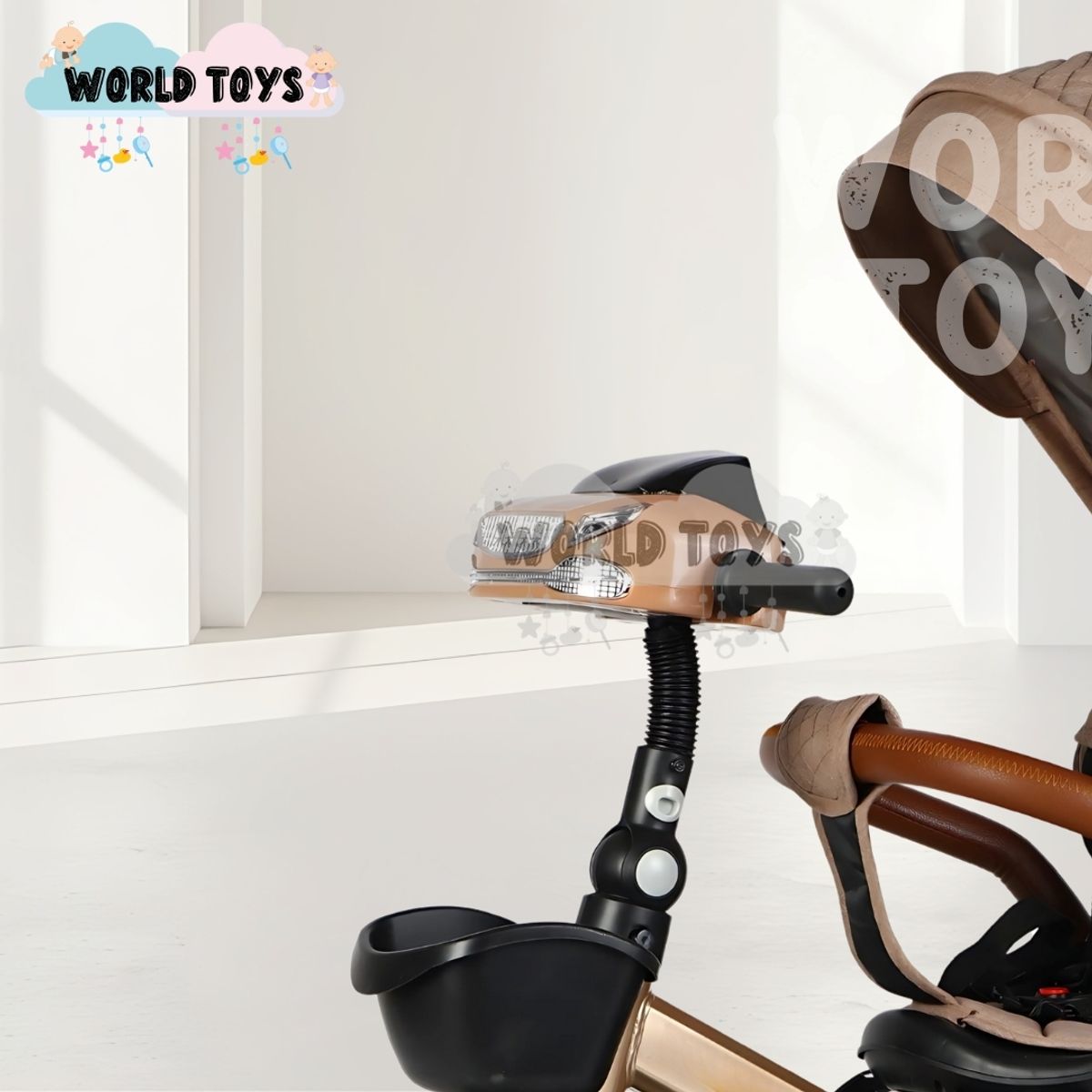 KIDS - Triciclo Guiador 3 En 1 «GOLDEN II NEW COLLECTION» Coffee