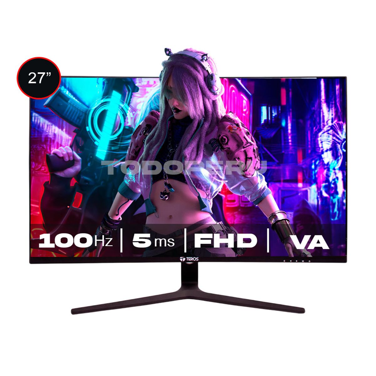 TEROS - Monitor GAMING Teros TE-2731S 27 FREESYNC Curvo 100Hz 5MS FULL HD HDMI