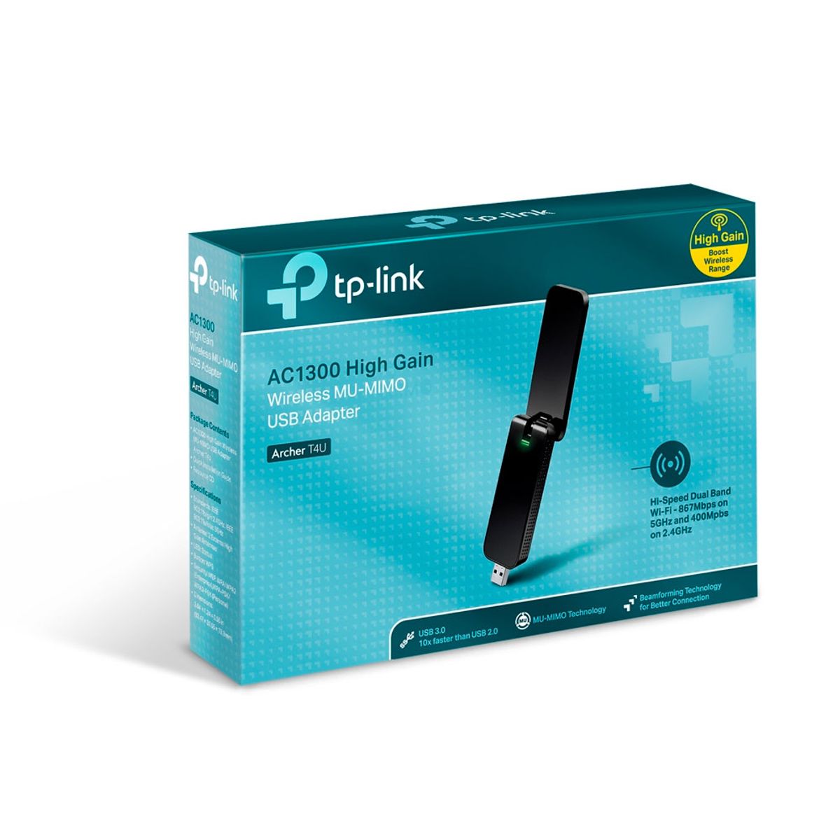 TP LINK - TP-Link - Adaptador USB Archer T4U Wireless Dual Band AC1300