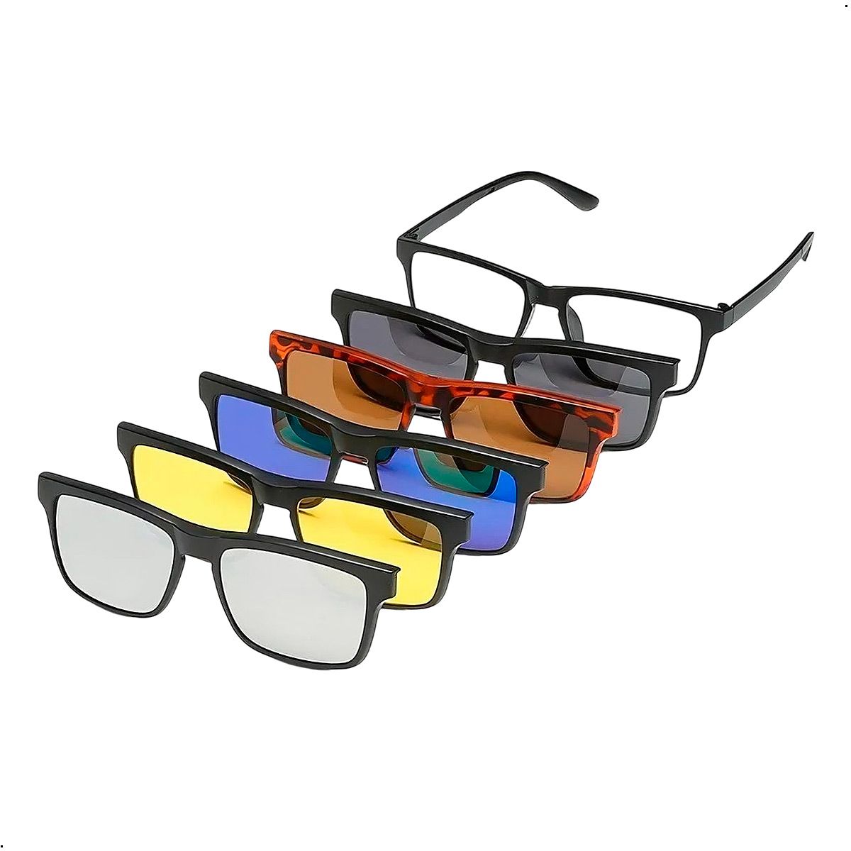 GENERICO - Lentes De Sol Polarizado Magnetico Proteccion Uv 6 En 1