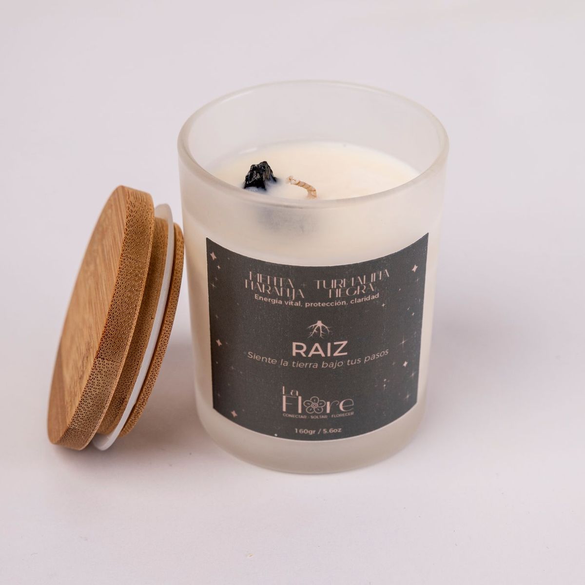 GENERICO - Vela de Soya Aromática " RAIZ" -  Menta Naranja de 160gr