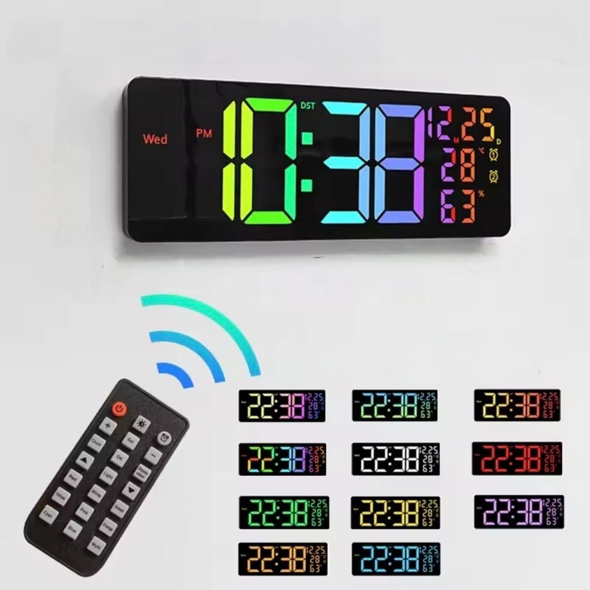 GENERICO - Reloj Digital de Pared Grande 42x16cm con Cronometro Temporizador