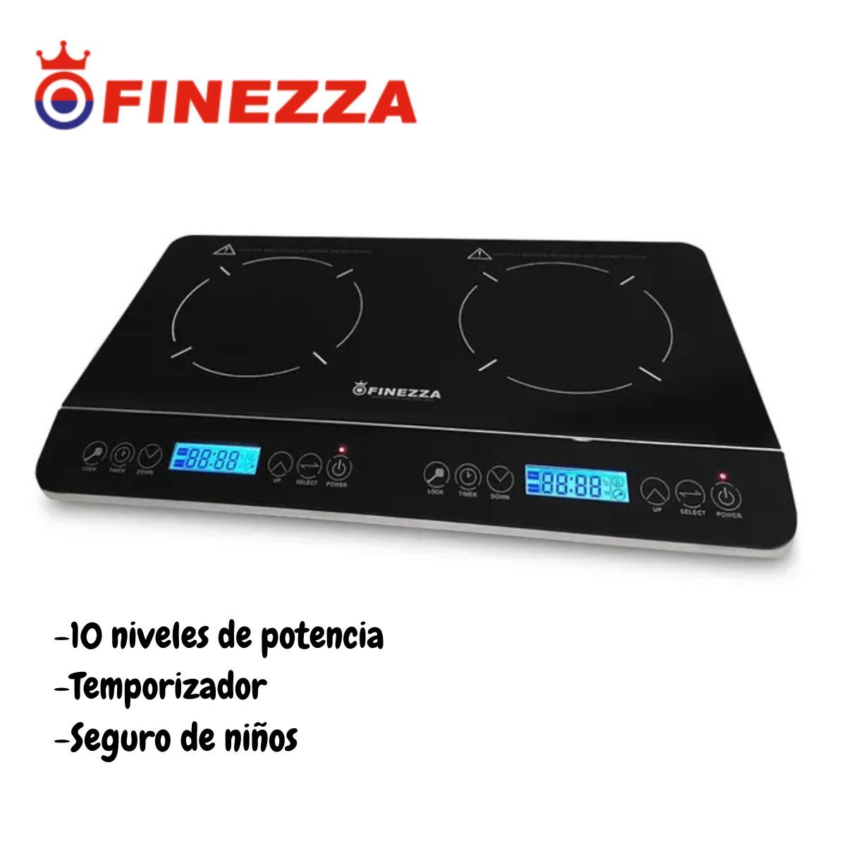 FINEZZA - Cocina Eléctrica de Inducción de 2 hornillas Finezza