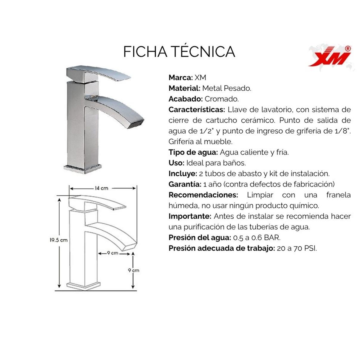 XM - MEZCLADORA MONOCOMANDO M8129