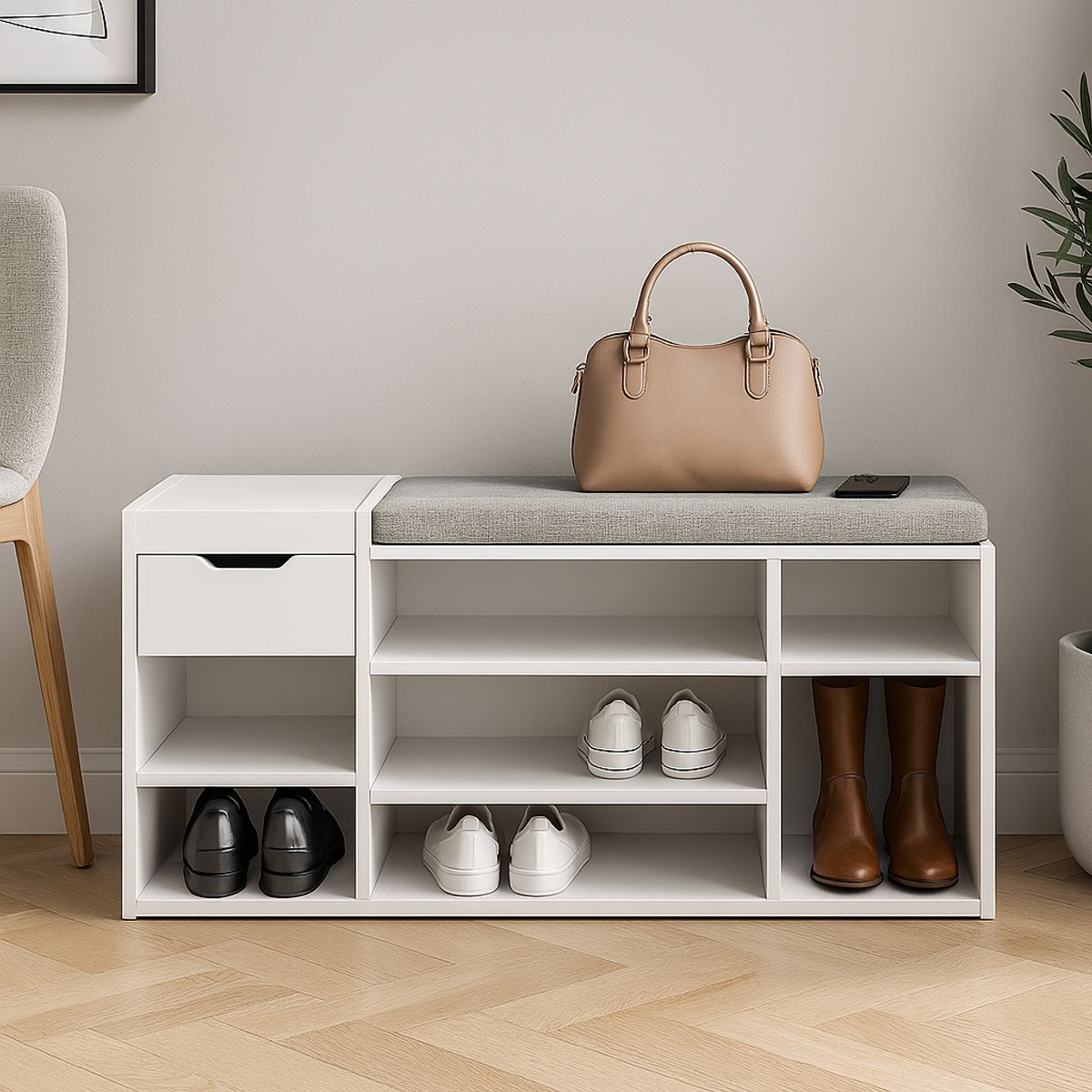 NACIONAL - Zapatera con asiento Acolchado - MAYPU