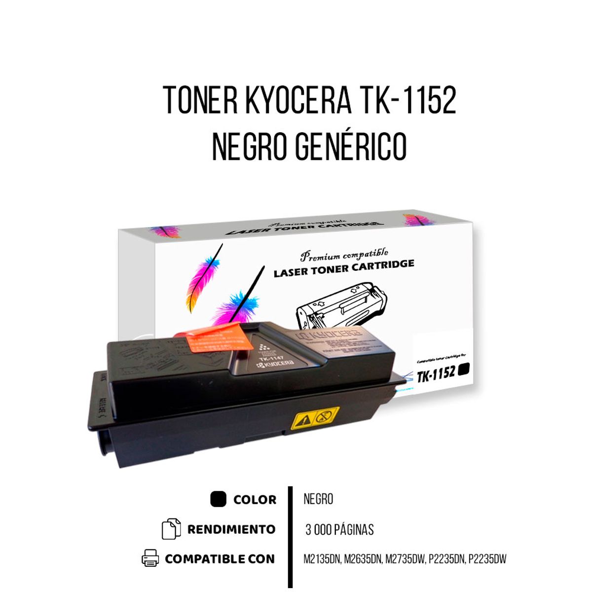 GENERICO - Toner Kyocera TK-1152 Negro 3K Pág M2135dn Compatible