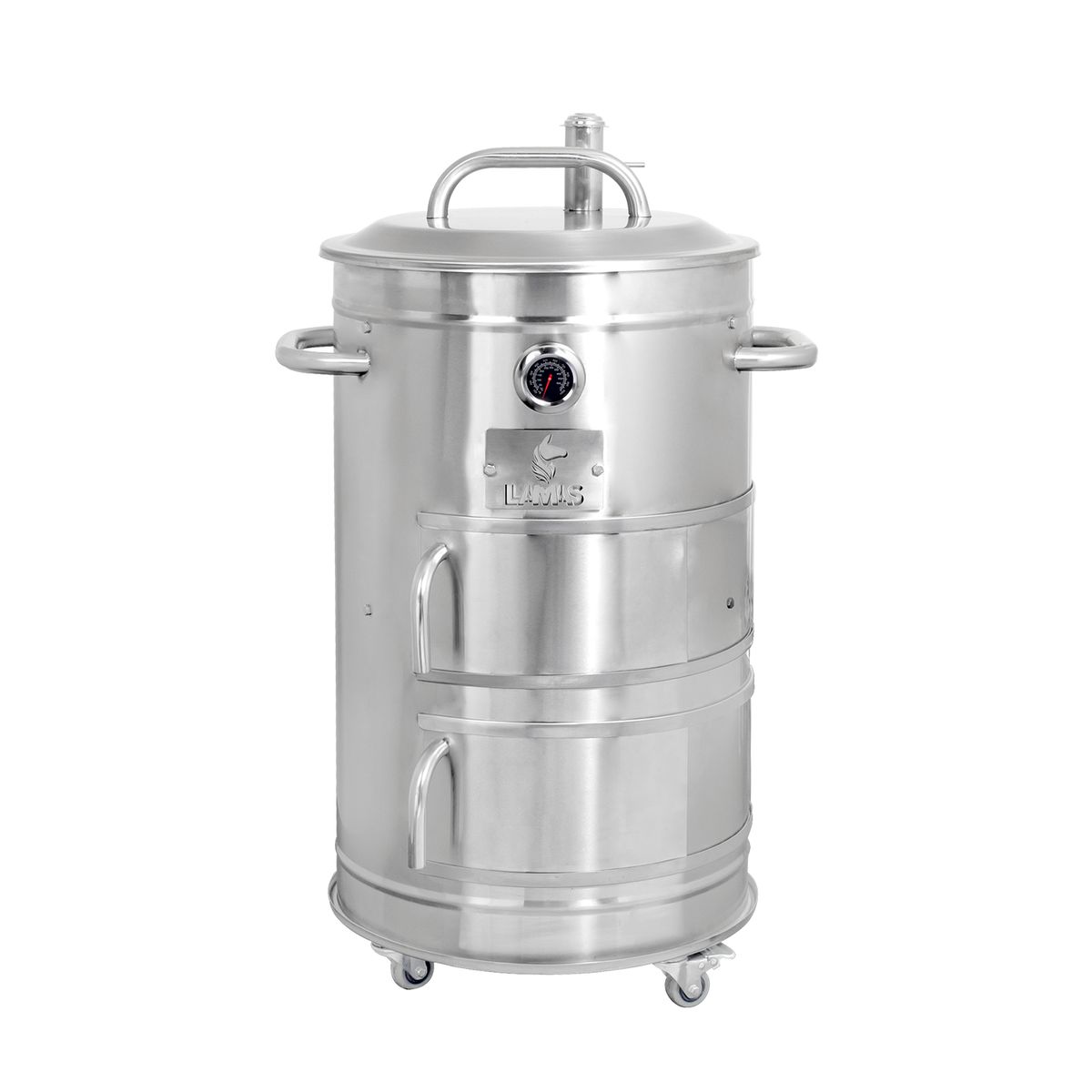 GRILLCORP - Cilindro Ahumador Mediana de Acero Inoxidable LLamas