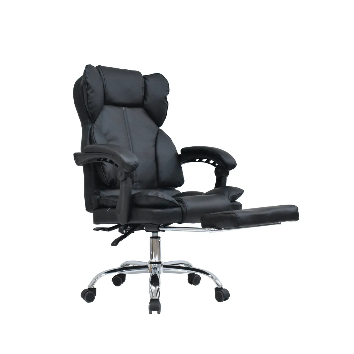 BONNO - Silla de Oficina Con Cabecero Delta con Reposapiés Negro Bonno