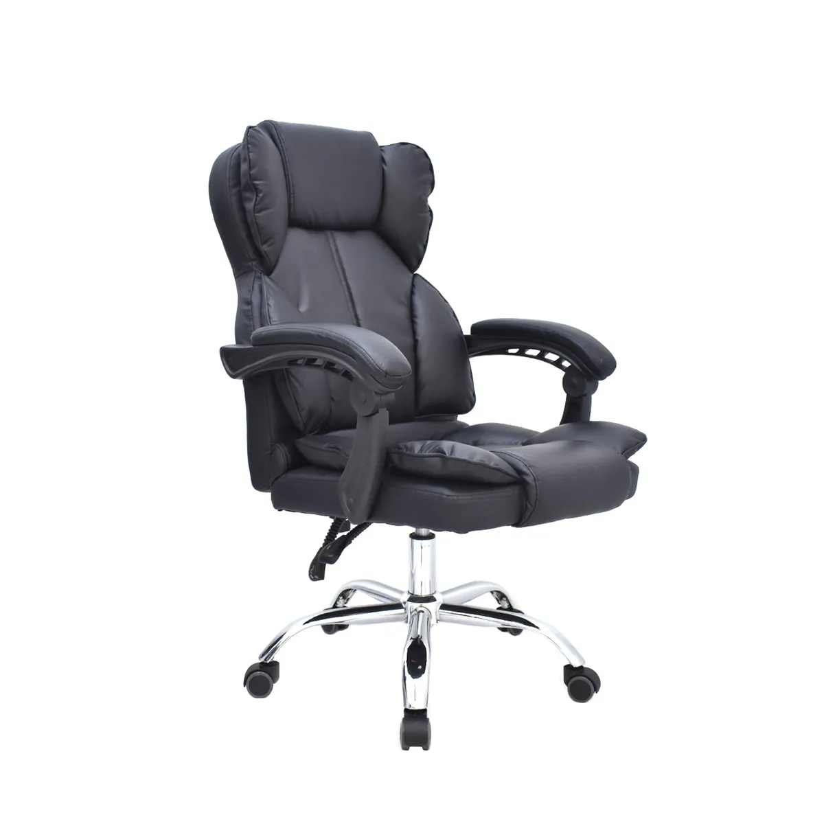 BONNO - Silla de Oficina Con Cabecero Delta con Reposapiés Negro Bonno