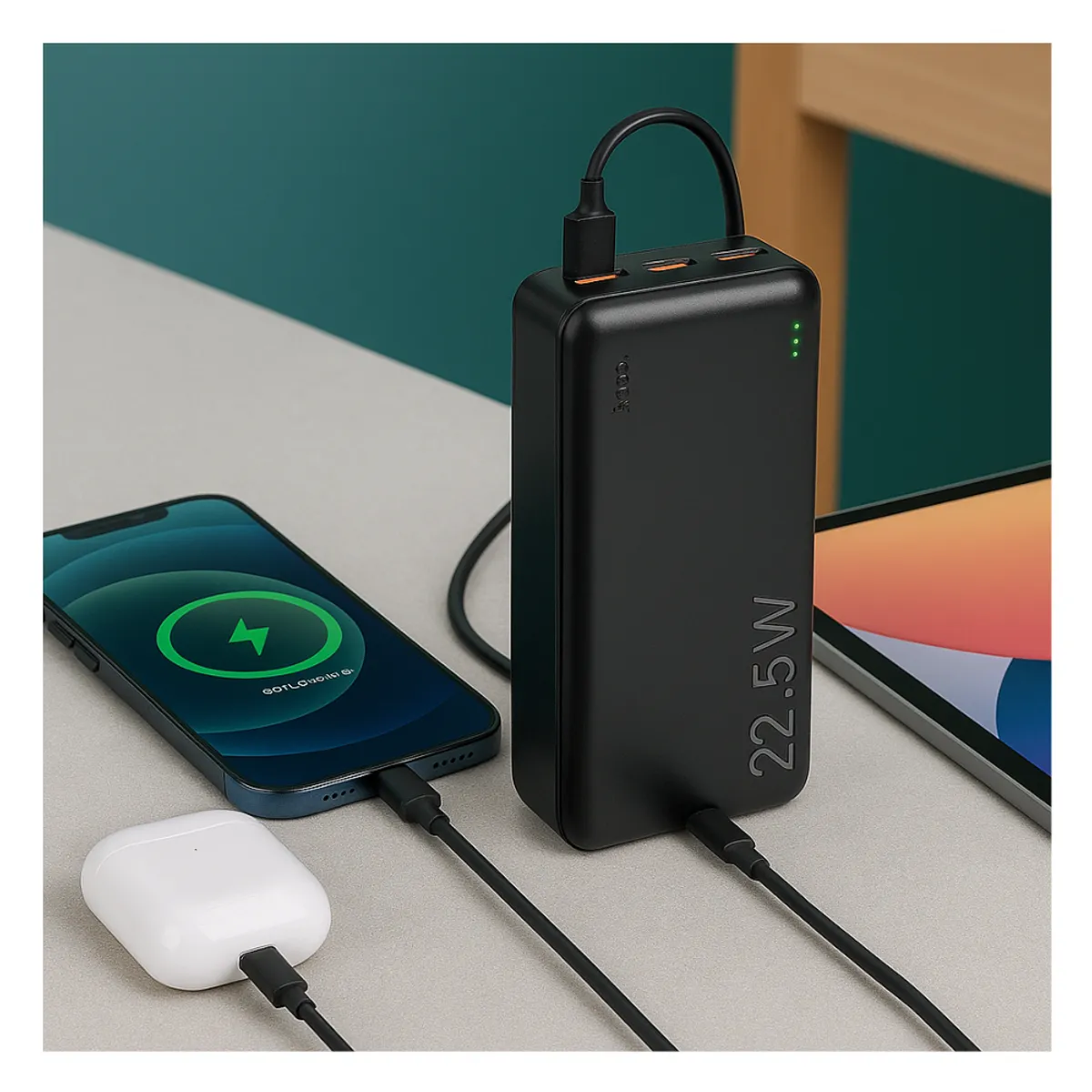 HOCO - Power Bank Hoco 30000mAh J101B con Carga Rápida 225W USB y Tipo-C