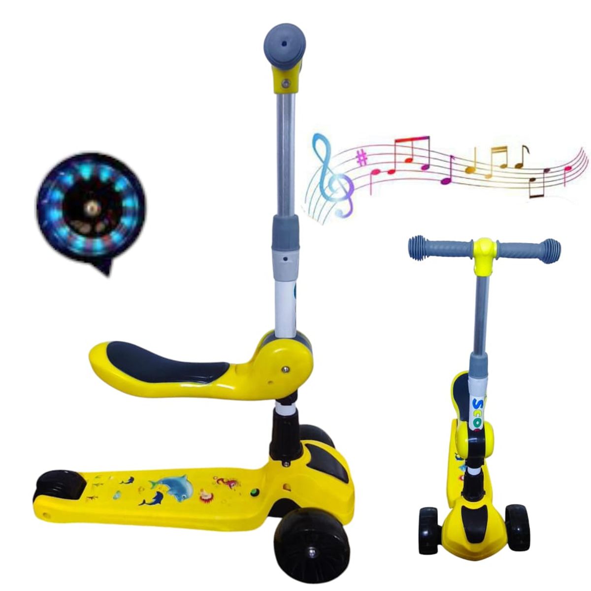 OEM - Scooter Monopatin Multifuncional Patineta Ruedas Luminosas