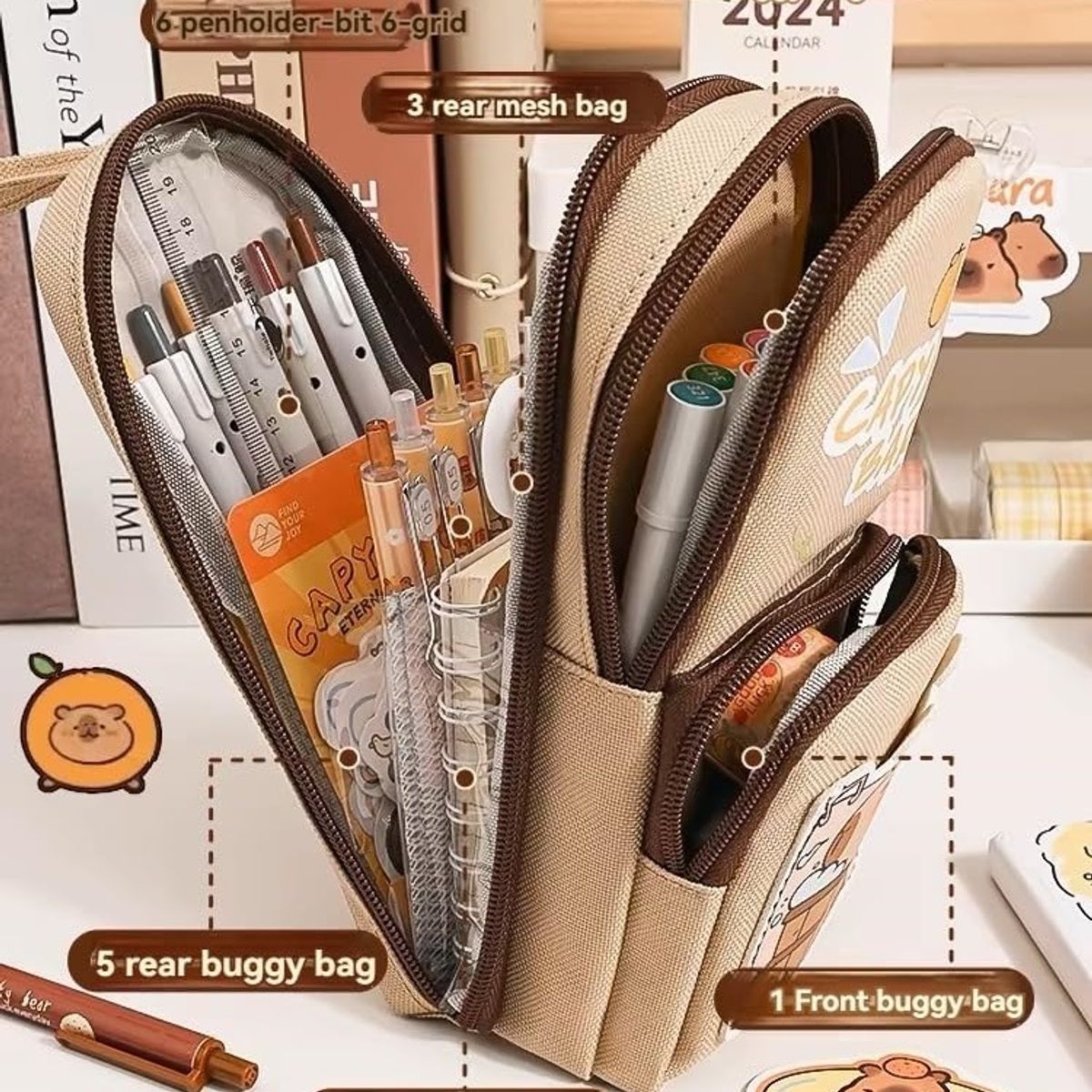 GENERICO - Cartuchera Capibara Espaciosa Diseño Capybara