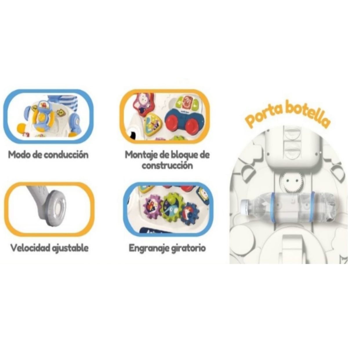 CAM - Andador caminador para bebe 6 en 1 AZUL