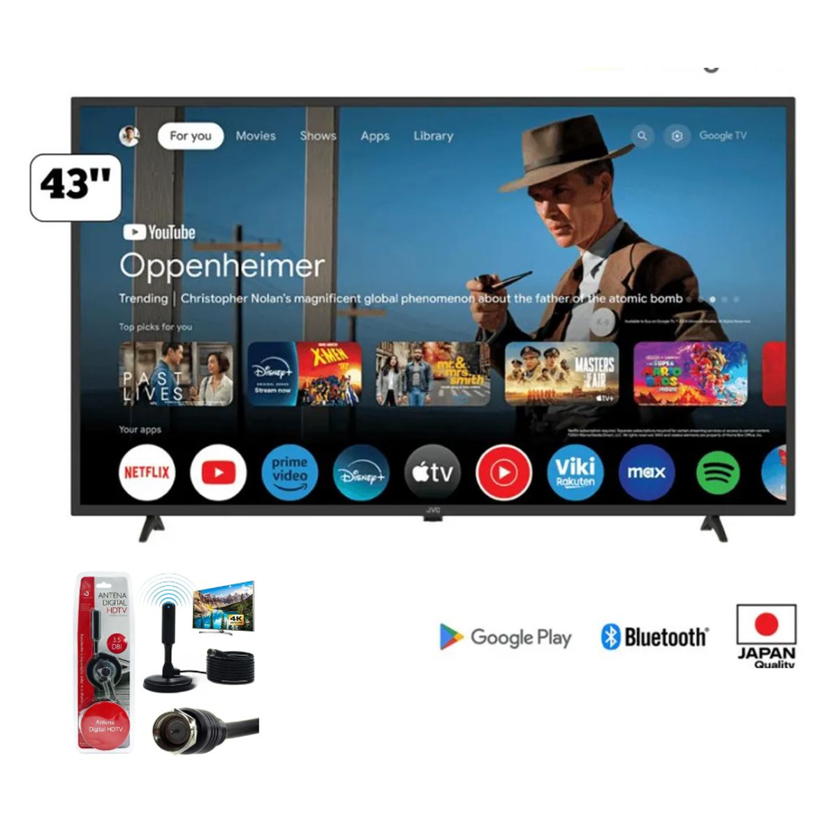 GENERICO - TELEVISOR LED SMARTV 43 JVC FHD LT-43KM348 + ANTENA DIGITAL