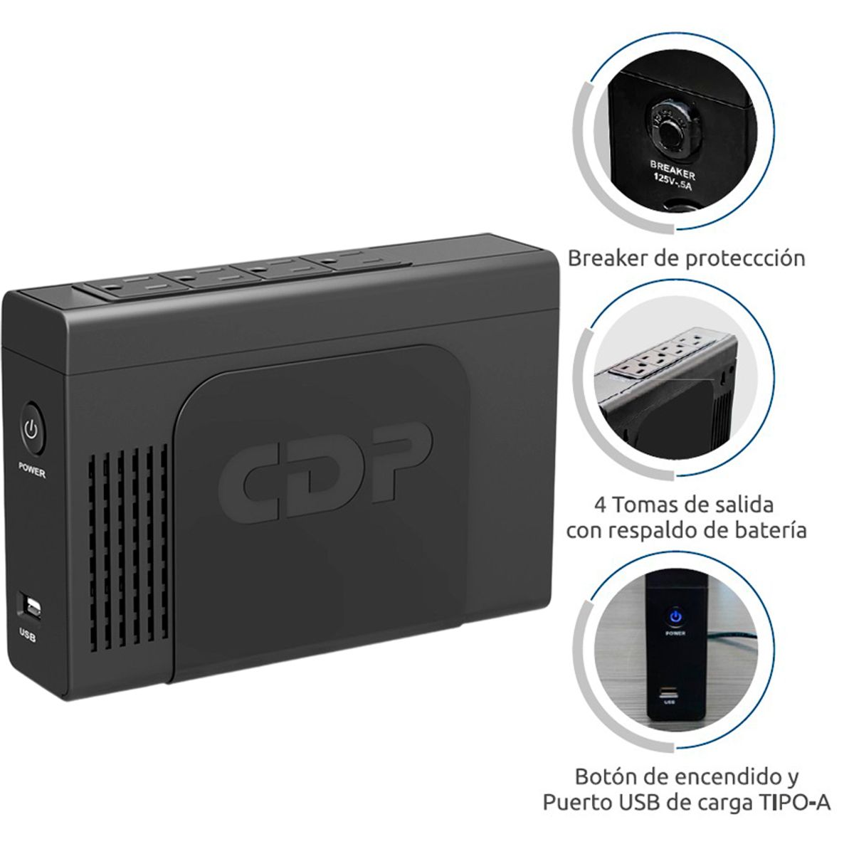 CDP - UPS Interactivo CDP LI-504I 500VA / 250W 4 Salidas