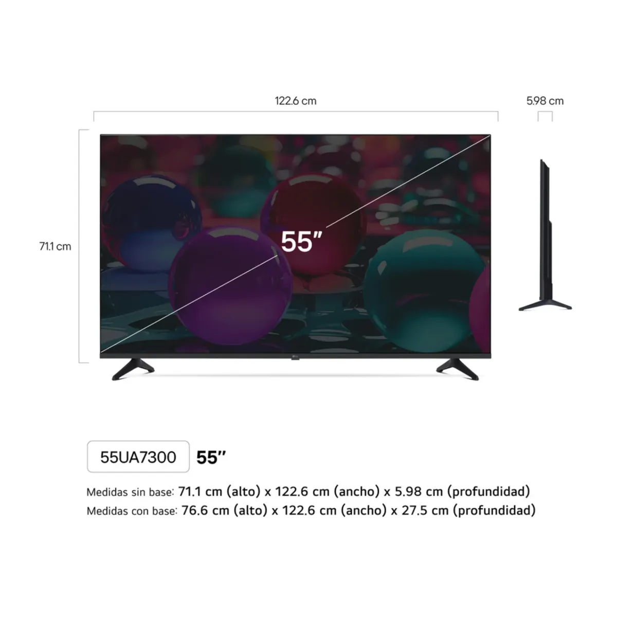 LG - Televisor LG 55" Smart UHD 4K Thinq Ai 55UA7300PSB + Magic Remote - Nuevo 2025
