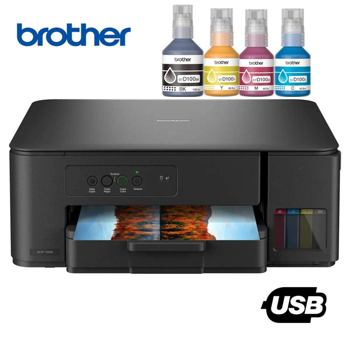 BROTHER - Impresora Brother DCP-T230 Multifuncional USB