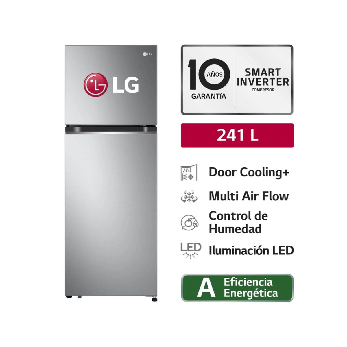 LG - Refrigeradora GT24BPP 241L Door Cooling Top Freezer LG