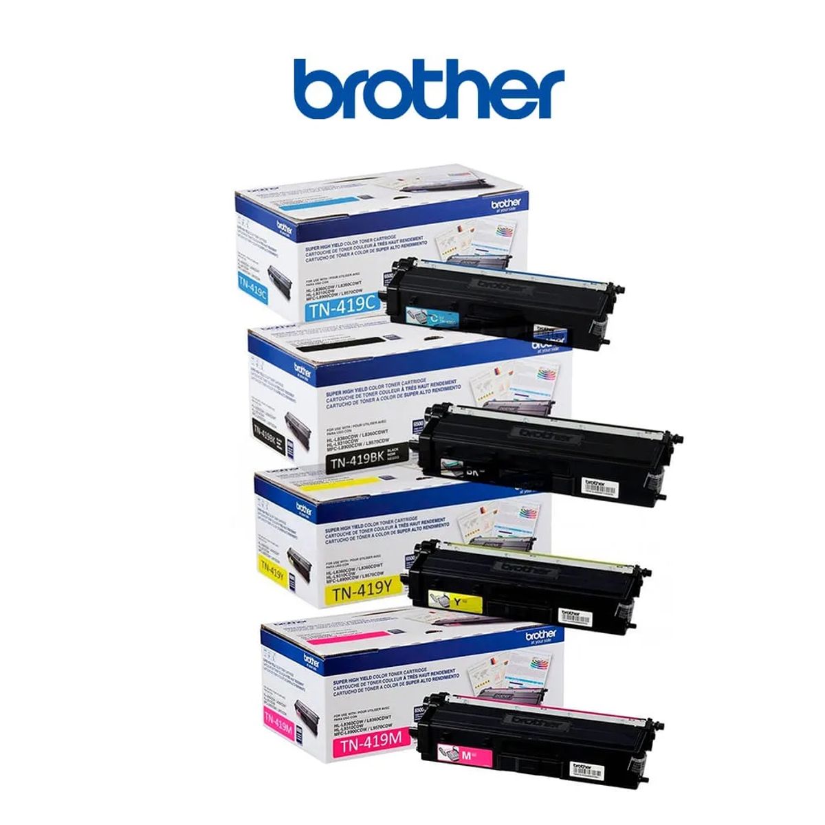 BROTHER - PACK DE TONER BROTHER TN-419 (CYAN-MAGENTA-YELLOW-BK)  PARA L8900