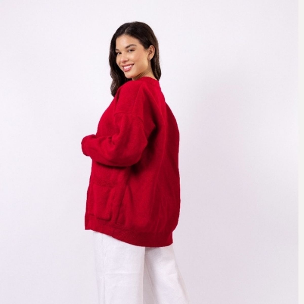 ANTAR - CARDIGAN CARMESI MANGA LARGA