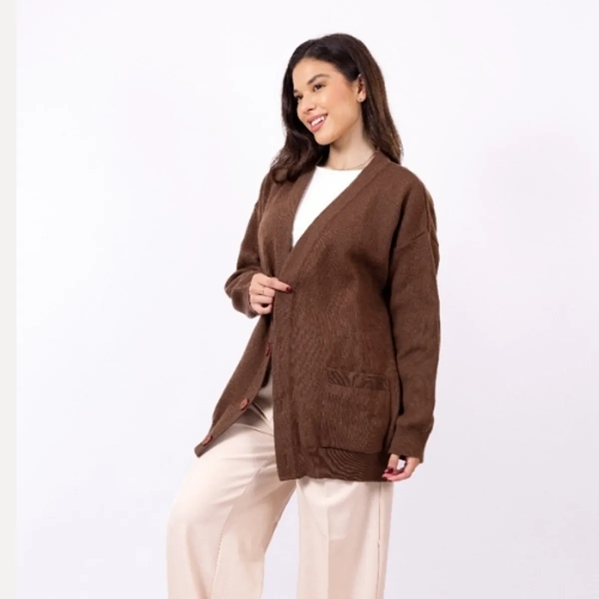 ANTAR - CARDIGAN CARMESI MANGA LARGA