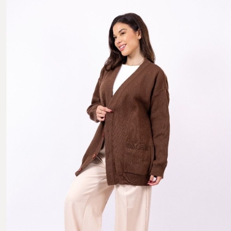 ANTAR - CARDIGAN CARMESI MANGA LARGA