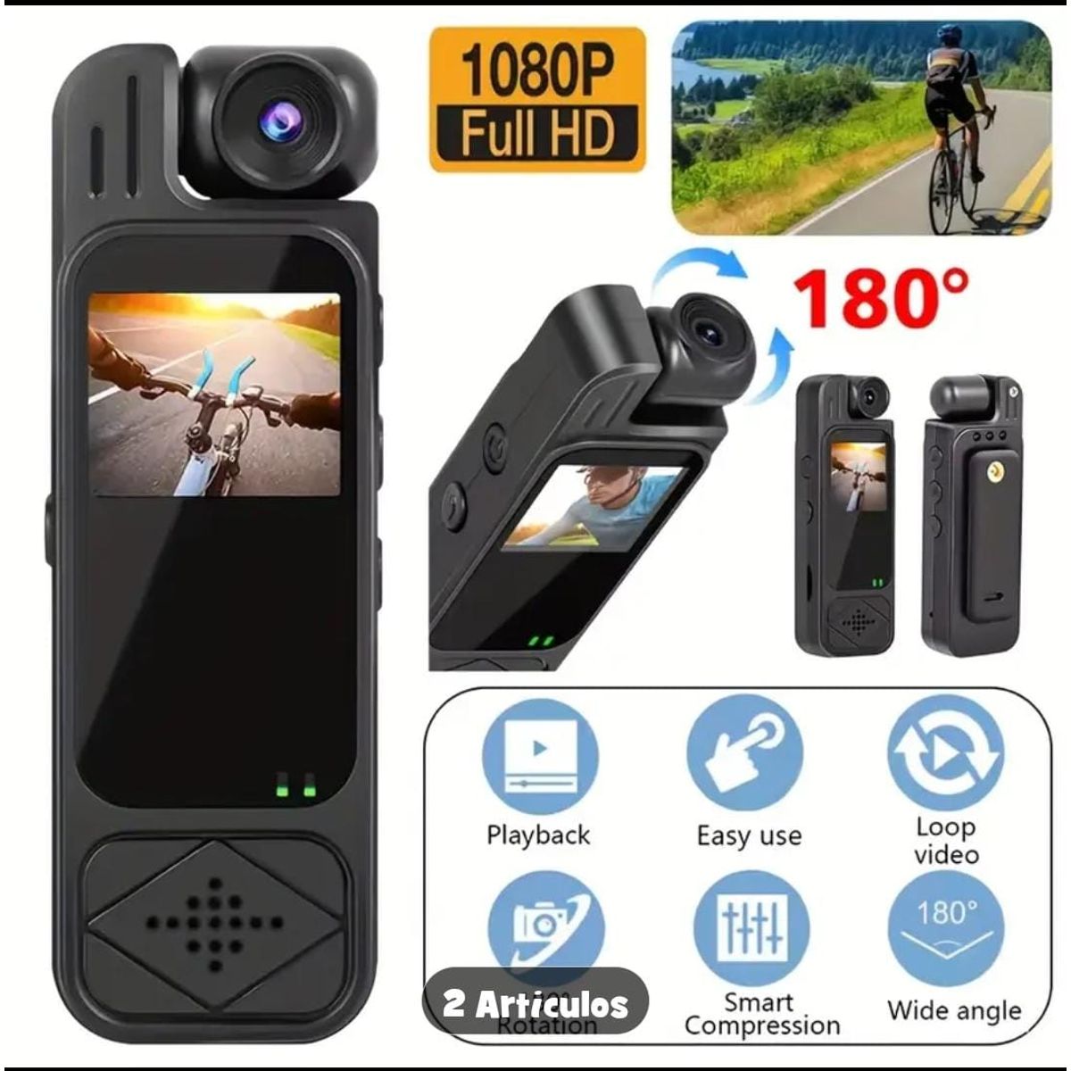 GENERICO - VIDEO CAMARA CORPORAL COLOR NEGRO