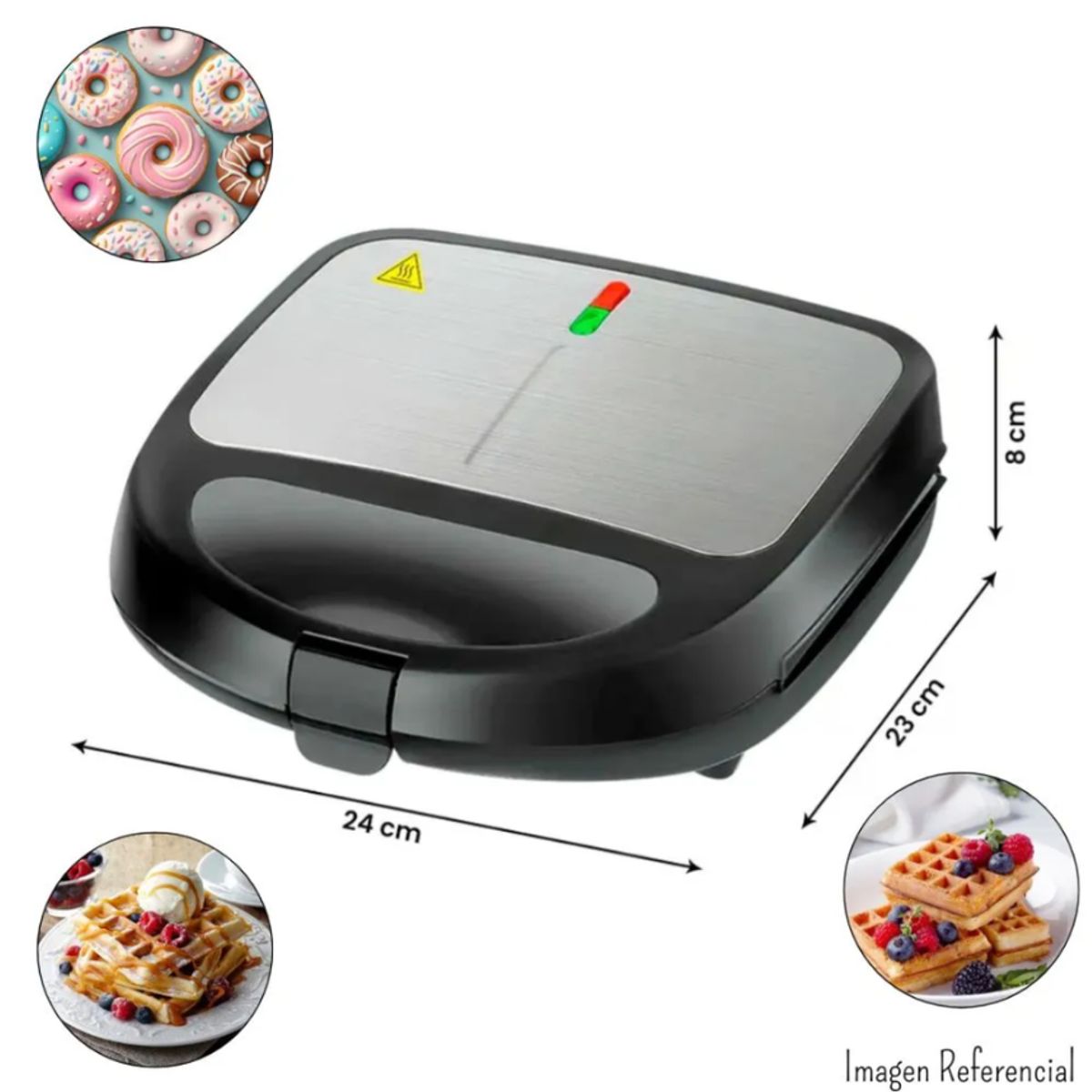 GENERICO - Maquina Para Hornear Donas Y Waffles 2 En 1 RAF 850watts