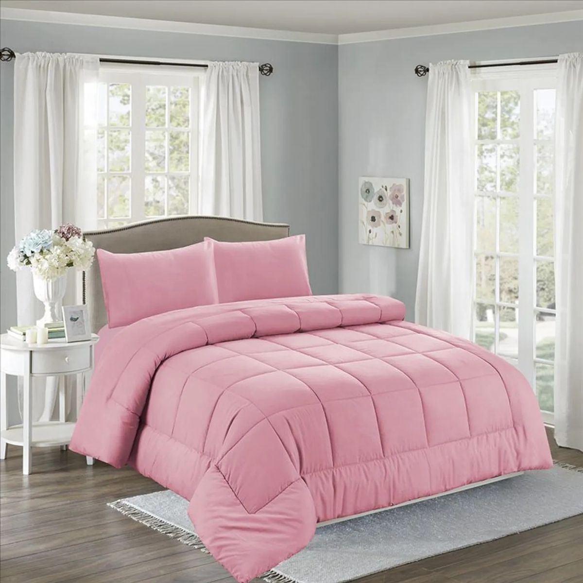 CASATEX - Edredón + Juego de sábanas Queen size 100% Algodón