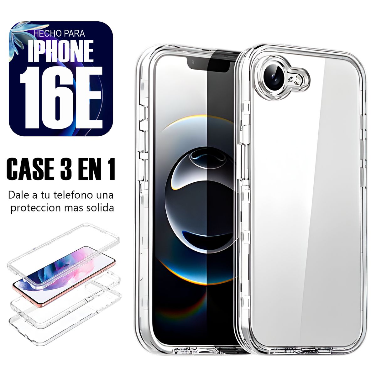 ASIA IMPORT - Case Triple es 3 en 1 Para Iphone 16E