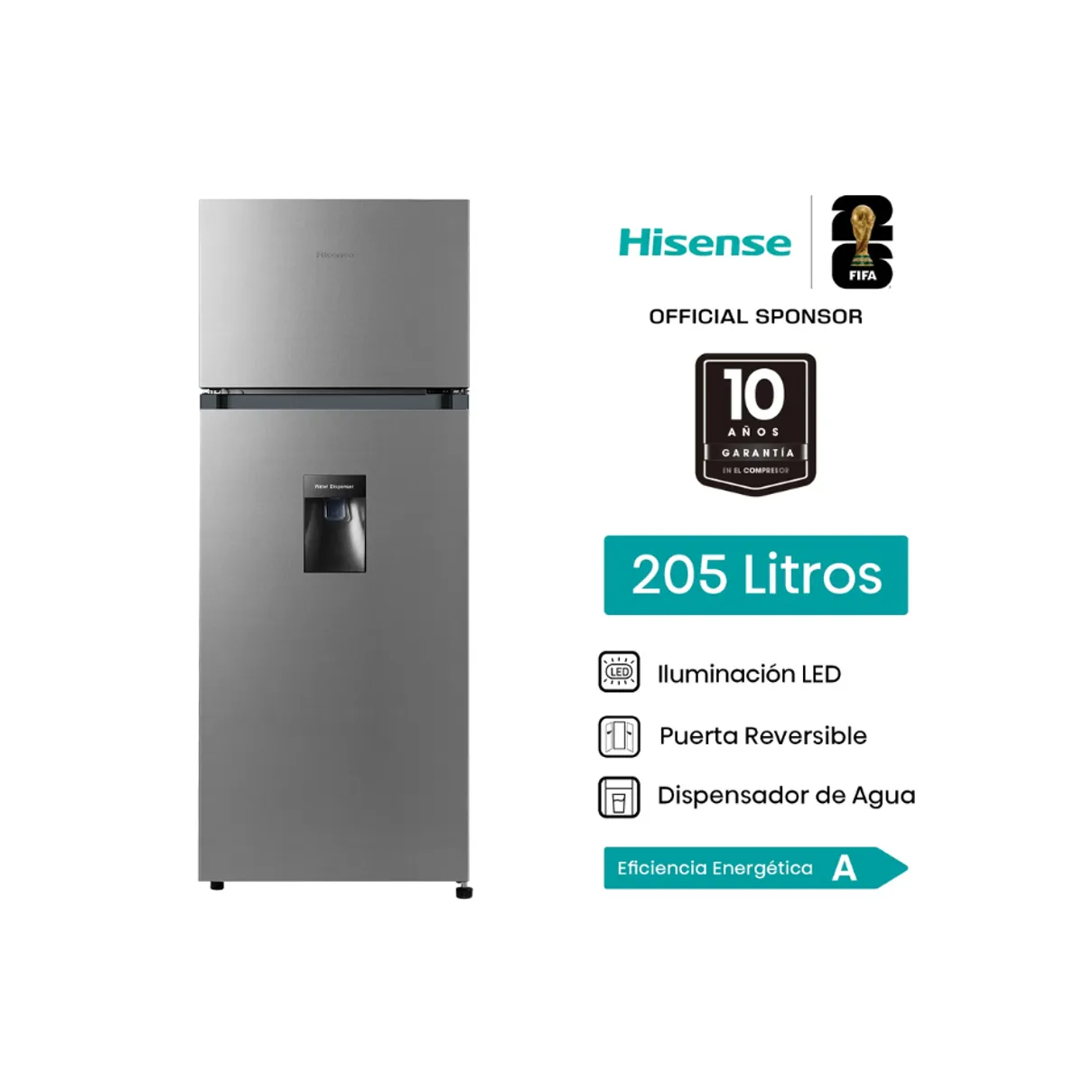 HISENSE - Refrigeradora Hisense  205L Top mount Frost RD267