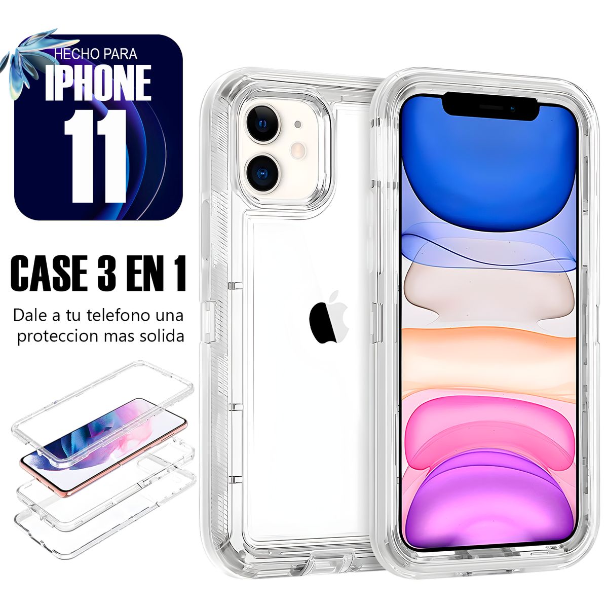 ASIA IMPORT - Case Triple es 3 en 1 Para Iphone 11