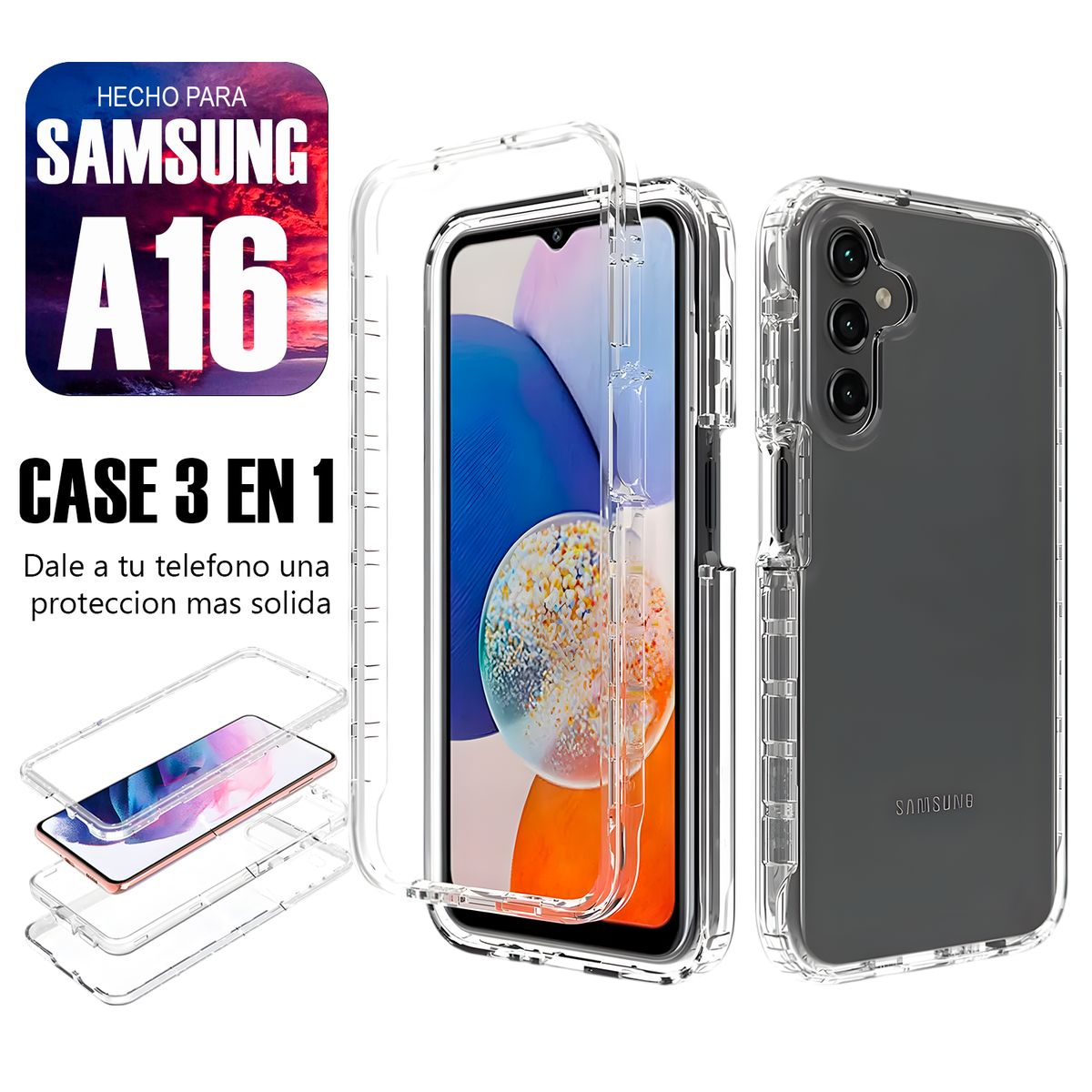 ASIA IMPORT - Case Triple es 3 en 1 Para Samsung A16