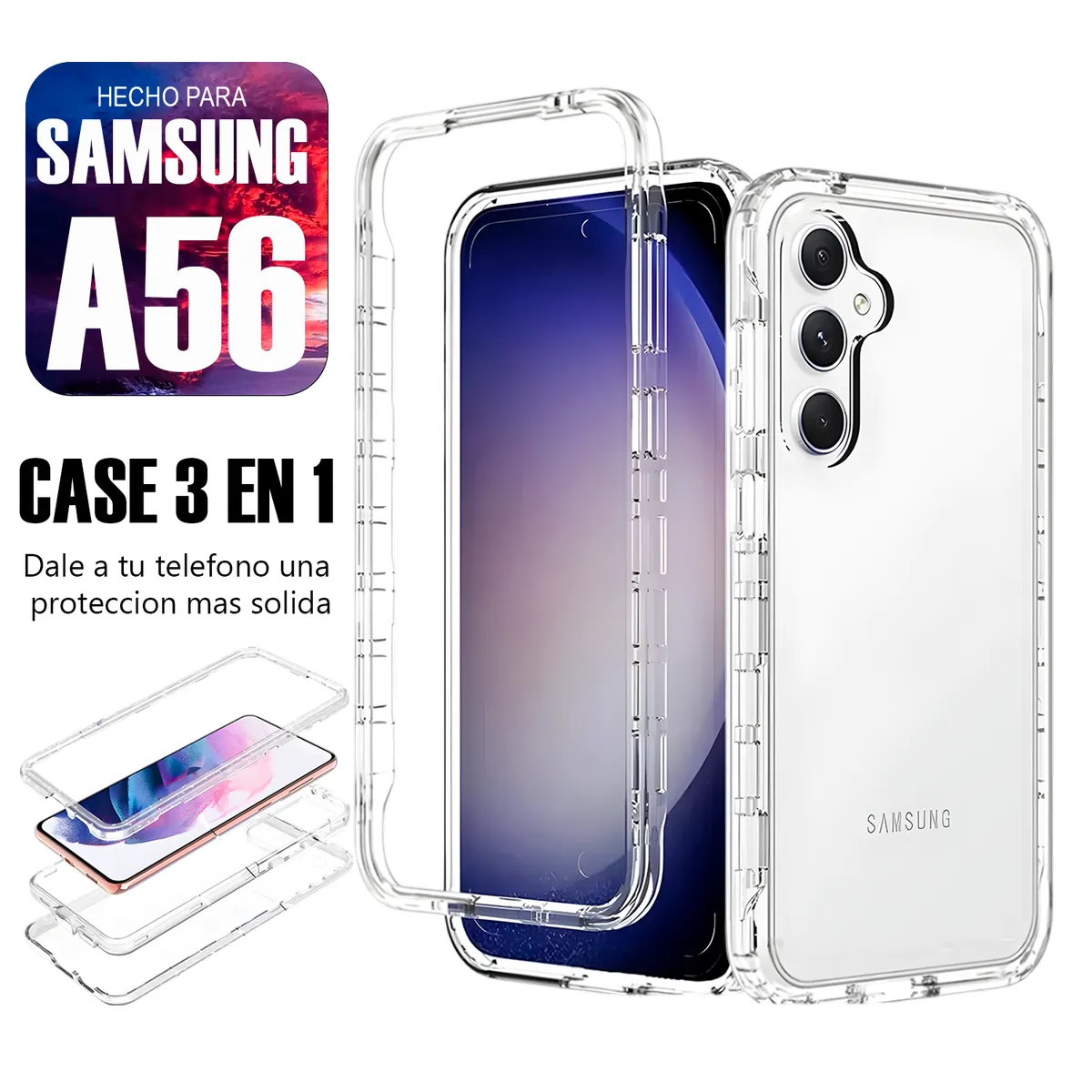 ASIA IMPORT - Case Triple es 3 en 1 Para Samsung A56