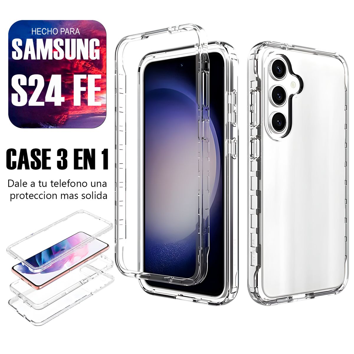 ASIA IMPORT - Case Triple es 3 en 1 Para Samsung S24 FE