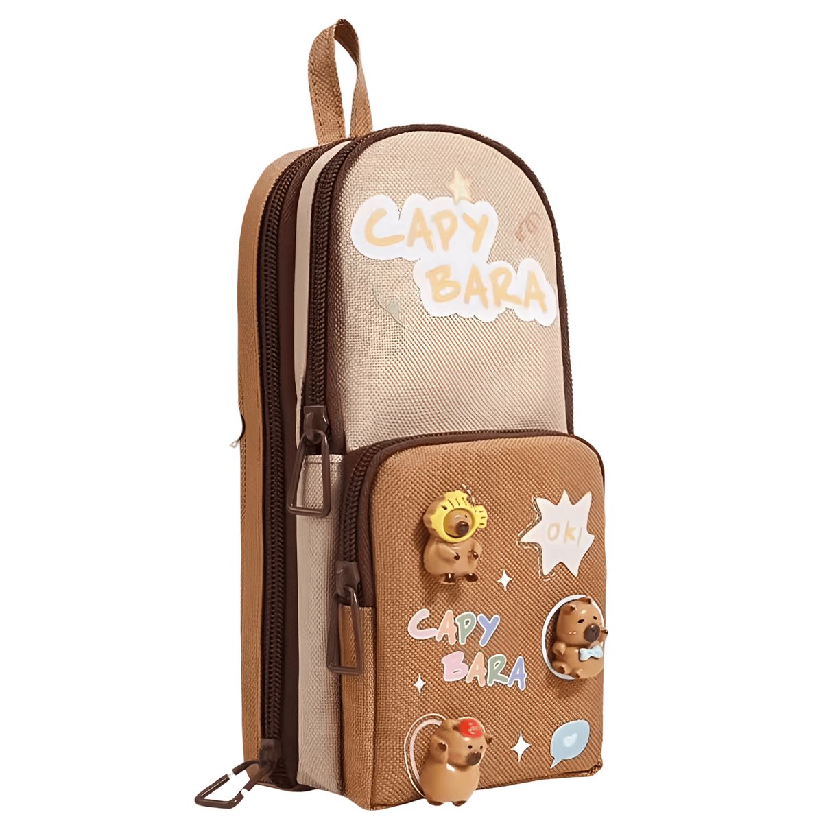 GENERICO - Cartuchera Capibara Espaciosa Con Pines Diseño Capybara